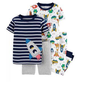 Baby 4pc Pajamas Cats Dogs ROCKET Space 12Mo NWT